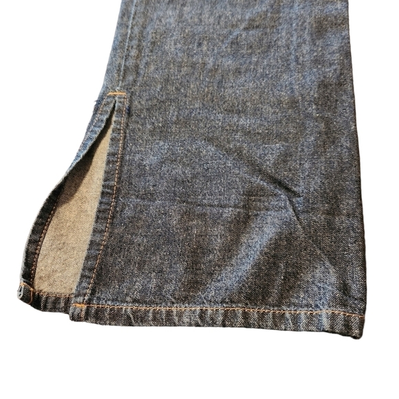 GAP side-slit capri  blue Mid-rise wide leg denim capri pants - Picture 8 of 10